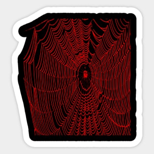 Artistic Halloween Spider Web Cobweb Doodle In Red Sticker